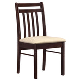 ZUN Light Brown and Cappuccino Slat Back Desk Chair B062P153826