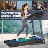 Compact Folding Treadmill for Home - 2.5HP Quiet Brushless Motor, 3-Level Incline, 7.5 MPH, Shock 50038588