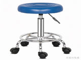 Round Stool with Lines Rotation Bar Stool Blue 27499847