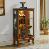 Curio Cabinet Lighted Curio Diapaly Cabinet with Adjustable Shelves and Mirrored Back Panel, W169391690