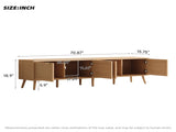 70inch Modern TV Stand with Rattan Doors for TVs up to 80", Media Console with Storage Space & Cable 42043757