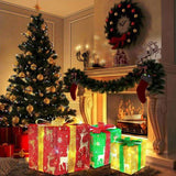 8 Modes Christmas LED Gift Box Lights, 3-Pack IP44 Waterproof with Remote Control & Timer, 44941223