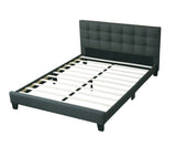 Modern 1pc Queen Size Bed Charcoal Polyfiber Tufted Headboard Platform Bedframe Bedroom Furniture B011P243654