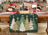 Christmas Table Runner 13x72 Inch, Xmas Trees Snowflakes Holiday Decorative Farmhouse Table 32592343