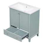 ZUN 30" Bathroom Vanity with Sink Combo, Multi-functional Bathroom Cabinet with Doors and Drawer, Solid 59122282