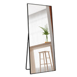 ZUN Tempered mirror 71" x 32" Tall Full Length Mirror with Stand, Black Wall Mounting Full Body Mirror, W1806P180029
