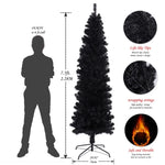 ZUN 7.5FT Black Slim Artificial Christmas Tree Includes Foldable Metal Stand 82779090