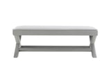 Comfort Double Bench Upholstered in Velvet Fabric,Stool Stylish X-Crossed Legs,Comfort Cushion W2671P441833