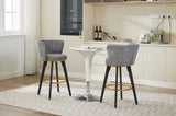 Countereight Bar Stools Set of 2, 360&deg Swivel Upholstered Barstools with Backs and Metal Legs, 26" W2725P252438