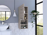 Medicine Single Door Cabinet 32" H, Two Interior Shelves, Two External Shelves, Light Gray B097133165
