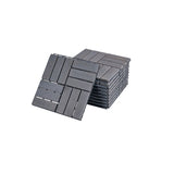 30 PCS Interlocking Deck Tiles Checker Pattern, 12" x 12" Square Light Gray Acacia Hardwood Outdoor 23546728
