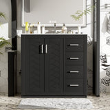 36'' Bathroom Vanity with Ceramic Sink Combo, Solid Wood Frame Bathroom Storage Cabinet, N710P243327B