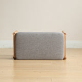 (Beige) Natural Solid Wood Shoe Bench, Mid-Century Modern Storage Bench with High Rebound Sponge W1283P298090