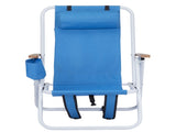 Portable High Strength Beach Chair with Adjustable Headrest Blue 16684635