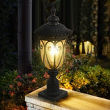 1-pack Vintage Black Outdoor Post Lantern - Waterproof Aluminum Lamp Post Light with Bubble Glass, W1340P239409