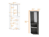 Smokey Oak 3-Tier Shelf Bar Cabinet B062P175172
