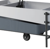 Grey and White High Gloss Coffee Table with Lift Top B062P209130