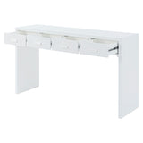 ZUN Modern Minimalist Console Table with Open Tabletop and Four Drawers with Metal Handles for Entry 98134293