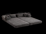 78.7-Inch Convertible Sleeper Sofa Bed with Cylindrical Pillow, Chenille Folding Mattress Couch with W834P337412