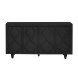 U_STYLE Stylish Storage Cabinet Sideboard Wooden Cabinet with Embossed Curved Doors,Suitable for N711P205936B