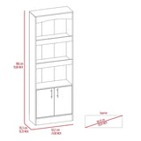 Simma Bookcase, Metal Hardware, Three Shelves, Double Door Cabinet -Black B20091981