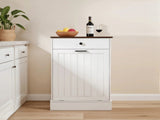 Tilt Out Trash Can, Hidden Wooden Trash Can with Drawer, Free Standing Garbage 66903259