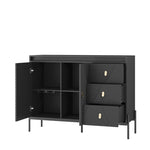 ZUN Buffets & Sideboards, Fluted Sideboard Cabinet, 2 Door 3 Drawer Design, with Led Lights,Acceent W1321P204628