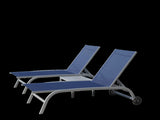 Chaise Lounge Outdoor Set of 3, Lounge Chairs for Outside with Wheels, Outdoor Lounge Chairs with 5 W1859109855