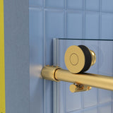 Glass shower door, sliding door, soft close system, with 5/16" tempered glass and Brushed Gold W2122P225223