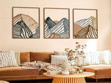 CIFbuy3pcs/aet Minimalist Mountain Landscape Metal Wall Art Square Hollow-Out Panels, Mesmerizing 37234795