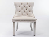 Modern, High-end Tufted Solid Wood Contemporary Velvet Upholstered Dining Chair with Chrome 22833717
