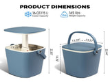 Outdoor Cooler Table, 4 Gallon Portable Cooler Side Table with Handle, Bottle Opener and Lift Top 64692168
