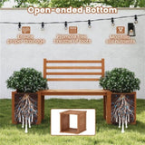Garden Bench with Planter Boxes - Hardwood Build , Displays Faux Trees/Potted 85862881