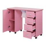 MDF Single Door 4 Drawers With Fan Pink Nail Table 67295863