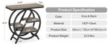 25.59" Industrial Narrow End Table with 3-Tier Storage Shelves, Modern Grey Sofa Side Table with B082P356338