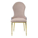 Tan and Gold Sloped Arms Dining Chairs B062P186451