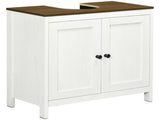 Pedestal Sink Storage Cabinet, Under Sink Cabinet with Double Doors, Antique White, Walnut-AS 50137181