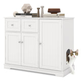 Cat Litter Box Enclosure With 2 Drawers 3 Doors Anti-Toppling Devices Storage 84617014