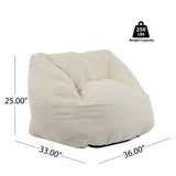 Olbia Indoor Bean Bag Chair, Beige Faux Fur N775P265556B