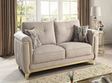 Leena Contemporary Style Upholstery Sofa Made with Wood in Gold accent & Beige B009P264617