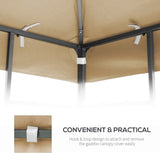 ZUN 10x10 Ft Outdoor Patio Gazebo Replacement Canopy,Double Tiered Gazebo Tent Roof Top Cover Only W41943487