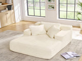Living Room Compressed Chaise Lounge Foam Sofa bed, Fluffy Corduroy Upholstered Cloud Couch with W1413P316759