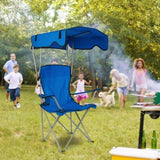 Foldable Beach Canopy Chair Sun Protection Camping Lawn Canopy Chair 330LBS Load Folding Seat w/ Cup 09343235