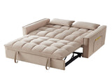4 in1 Loveseat Sofa Bed Armrests & Storage Pockets, Multi-Function Tufted Pull-out Sofa Bed W2186P166128