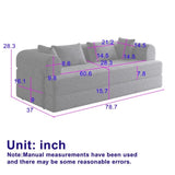 78.7-Inch Convertible Sleeper Sofa Bed with Cylindrical Pillow, Chenille Folding Mattress Couch with W834P337413