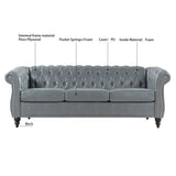 84.65" Rolled Arm Chesterfield 3 Seater Sofa. W68061169