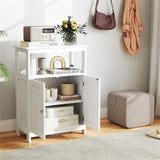 White Bathroom Floor Cabinet Freestanding Storage Organizer 50126723