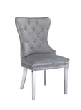 Simba Stainless Steel 2 Piece Chair Finish with Velvet Fabric in Light Gray 808857961150