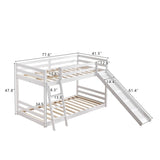 Elevated Cross Guard Rail with Slide Twin Pine Wooden Bed White 41427487