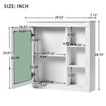 ZUN Bathroom Medicine Cabinet with Mirror, Wall Mounted Mirror Cabinet with Storage Organizer, Over the N710P209436K